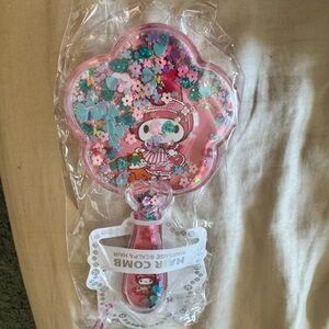 Pink Floral Hair brush with Cute Character